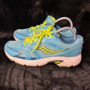 Saucony Grid Oasis Womens 8 Athletic Running Shoes Blue Yellow Lace‎ Up Sneakers
